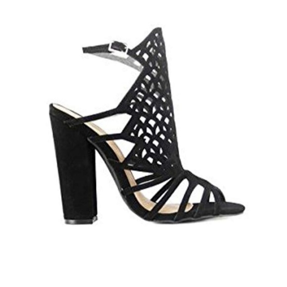 Qupid Chunky Heel Sandals 8.5 - Picture 2 of 6